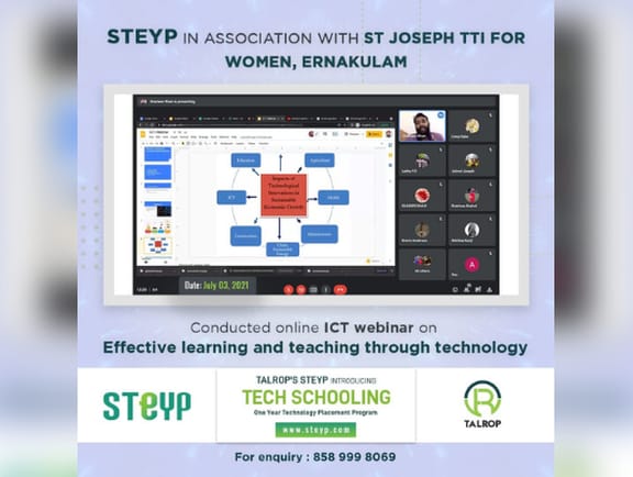 Online ICT Training Webinar at St Joseph TTI for Women, Ernakulam