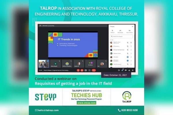 Webinar for Royal College of Engineering and Technology, Akkikavu, Thrissur