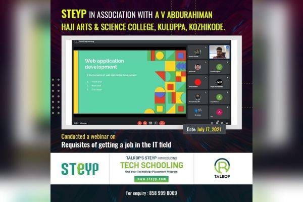 Webinar for Students of A V Abdurahiman Haji Arts & Science College, Kuluppa, Kozhikode