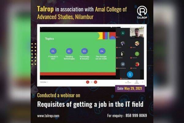 Webinar for Students of Amal College of Advanced Studies, Nilambur