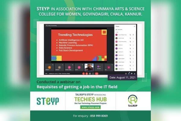 Webinar for Students of Chinmaya Arts & Science College for Women, Govindagiri, Chala, Kannur