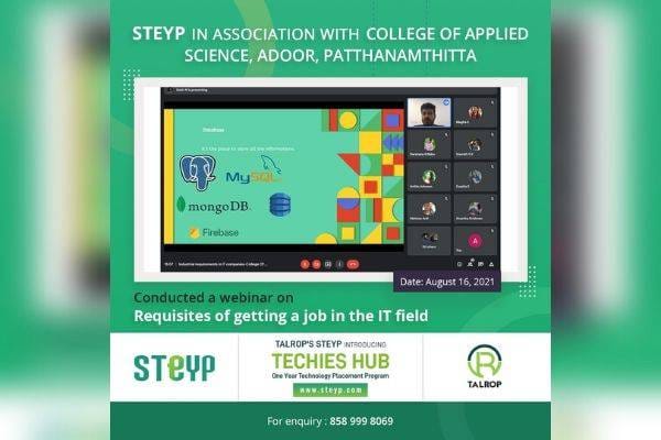 Webinar for Students of College of Applied Science, Adoor, Pathanamthitta
