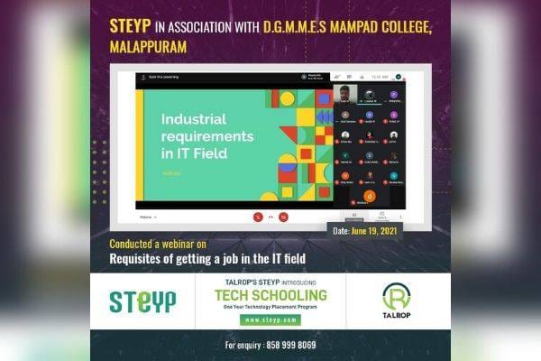 Webinar for Students of D.G.M.M.E.S Mampad College, Malappuram