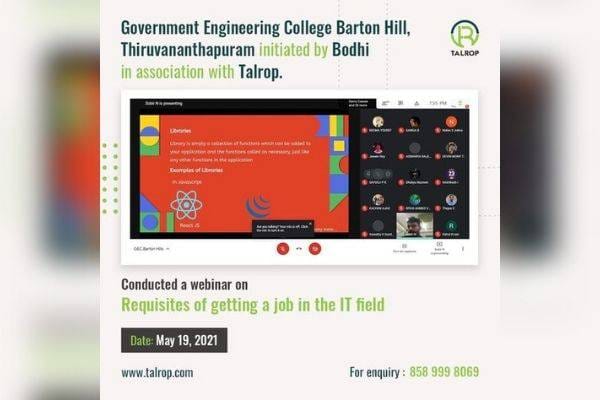 Webinar for Students of Government Engineering College Barton Hill, Thiruvananthapuram