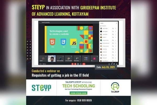 Webinar for Students of Girideepam Institute of Advanced Learning, Kottayam