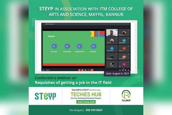 Webinar for Students of ITM College of Arts and Science, Mayyil, Kannur