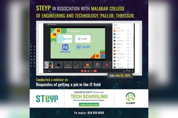 Webinar for Students of Malabar College of Engineering & Technology, Pallur, Thrissur