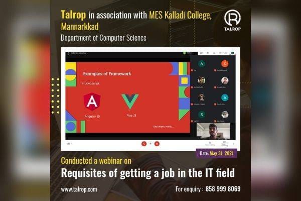 Webinar for Students of MES Kalladi College, Mannarkkad