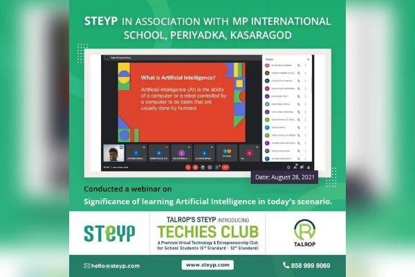 Webinar for Students of MP International School, Periyadka, Kasaragod