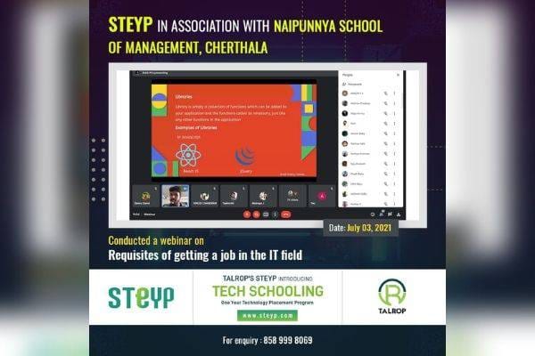 Webinar for Students of Naipunnya School of Management, Cherthala, Alappuzha