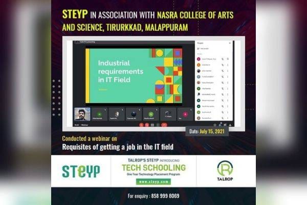 Webinar for Students of Nasra College of Arts and Science, Tirurkkad, Malappuram
