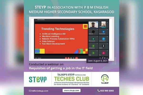 Webinar for Students of PBM English Medium Higher Secondary School, Kasaragod