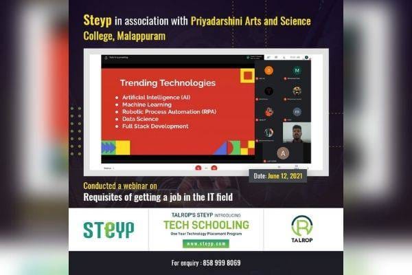 Webinar for Students of Priyadarshini Arts and Science College, Malappuram