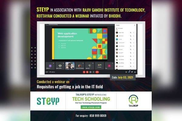 Webinar for Students of Rajiv Gandhi Institute of Technology, Kottayam