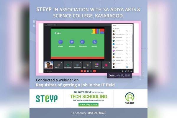 Webinar for Students of Sa-adiya Arts & Science College
