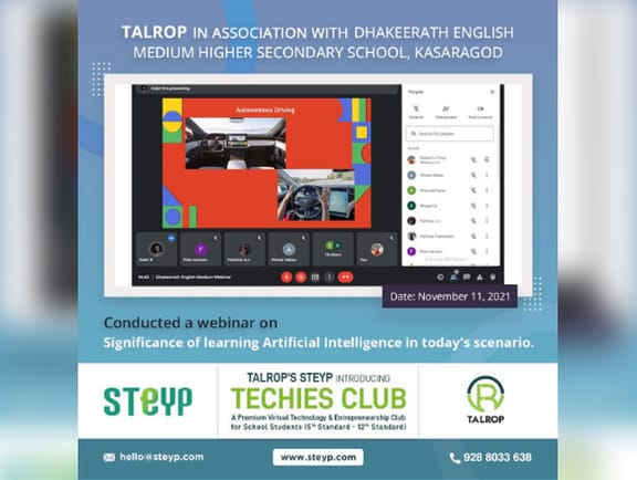 Webinar for Students of Dhakeerath English Medium Higher Secondary School, Kasaragod