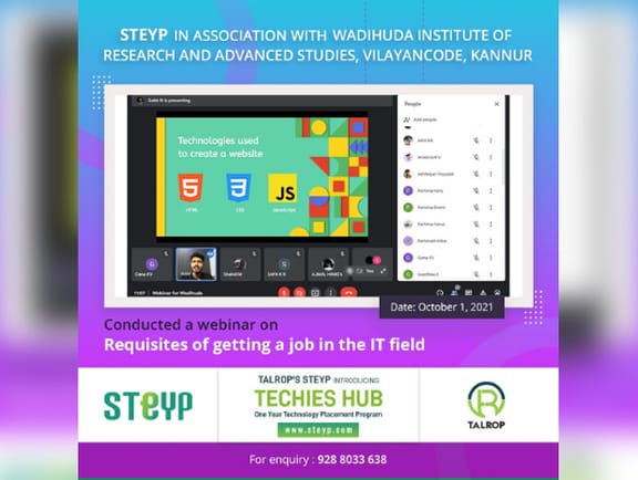 Webinar for Students of Wadihuda Institute of Research and Advanced Studies, Vilayancode, Kannur